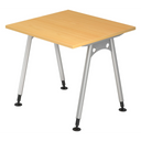Hoogteverstelbaar bureau ATOS 8 S in beuken met zilverkleurig metalen frame van hjh OFFICE PRO