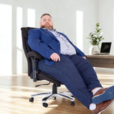 Zwarte bureaustoel BUILDER XXL I met stofbekleding en chromen kruisvoet van hjh OFFICE