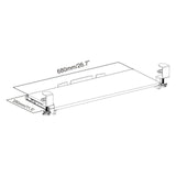 Technische tekening van de Toetsenbord lade VM-KB met 680 × 280 mm van hjh OFFICE