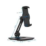 Maattekening van de Houder voor mobiele telefoon & tablet FLEXMOBI IV met 15 × 15 cm basis van hjh OFFICE