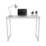 Wit Bureau WORKSPACE I van 100 x 50 cm met laptop, lamp en planten van hjh OFFICE