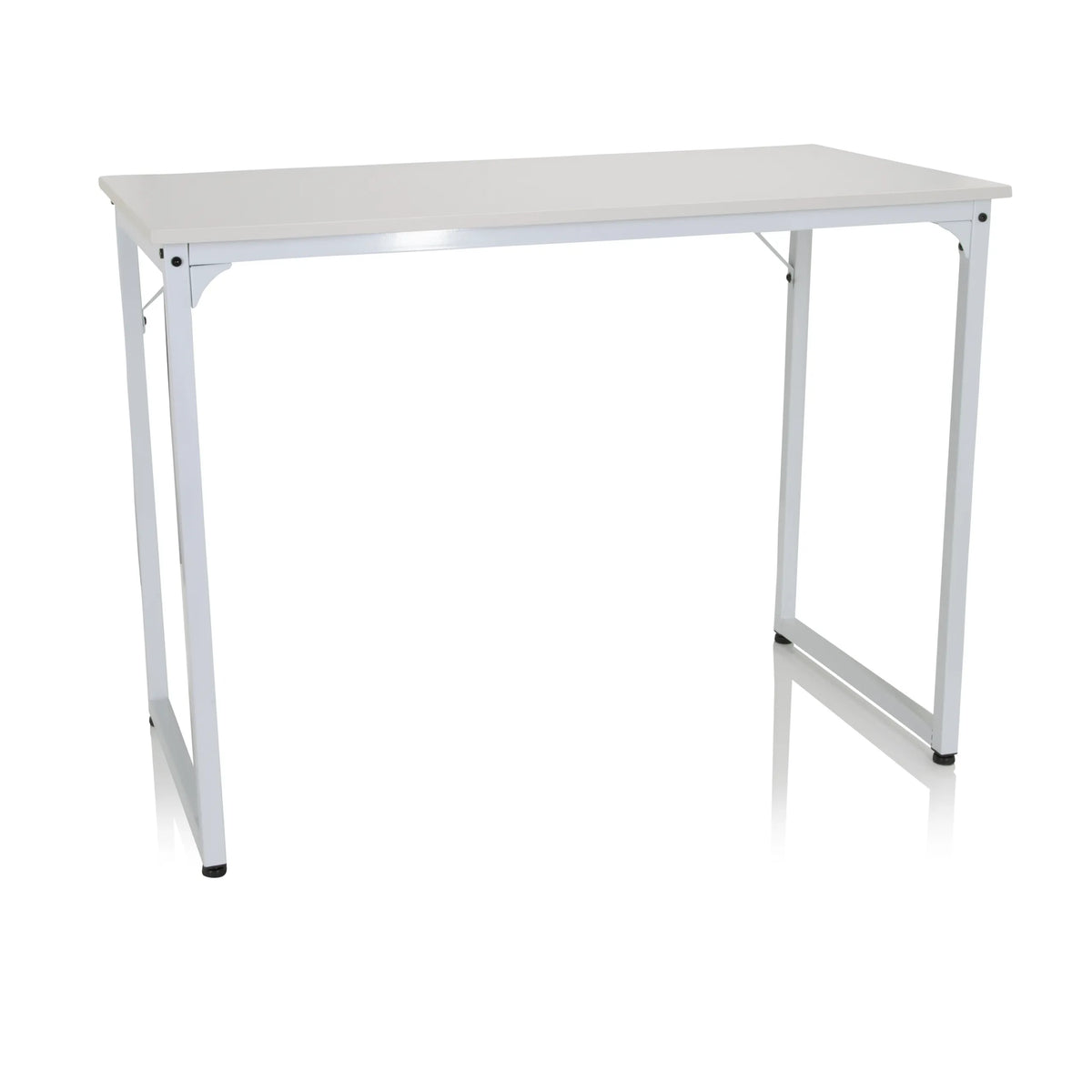 Wit Bureau WORKSPACE I met rechthoekig tafelblad en U-vormige poten van hjh OFFICE – 360-gradenweergave (vooraanzicht 20°)
