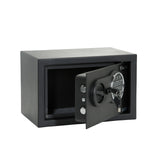 Zwarte Kluis SAFE COMPACT III met cijferslot en draaiknop van hjh OFFICE – 360-gradenweergave (schuin achteraanzicht 120°)