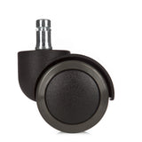 Zwarte 5x ROLO FREE 11mm/50mm bureaustoelwielen voor harde vloeren met metalen bevestigingspen van hjh OFFICE