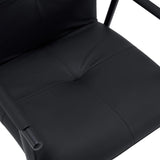 Zwarte kunstlederen bekleding van de zitting van de gestoffeerde stoel Lifea Flex van hjh LIVING
