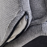 Rits van de donkergrijze bekleding van de Lounge stoel Criss-Cross 20 van hjh LIVING