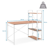 Maattekening van het Easy Up3 bureau met 120 × 60 cm en een totale hoogte van 120 cm van hjh LIVING