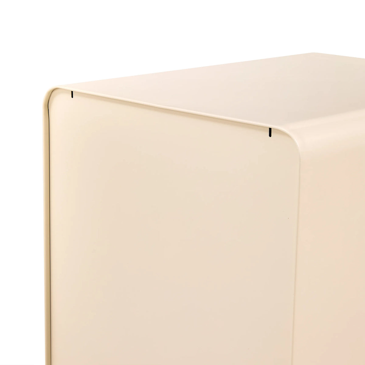 Bovenste achterhoek van het beige gelakte metalen ladeblok COLOR PLUS I van hjh OFFICE