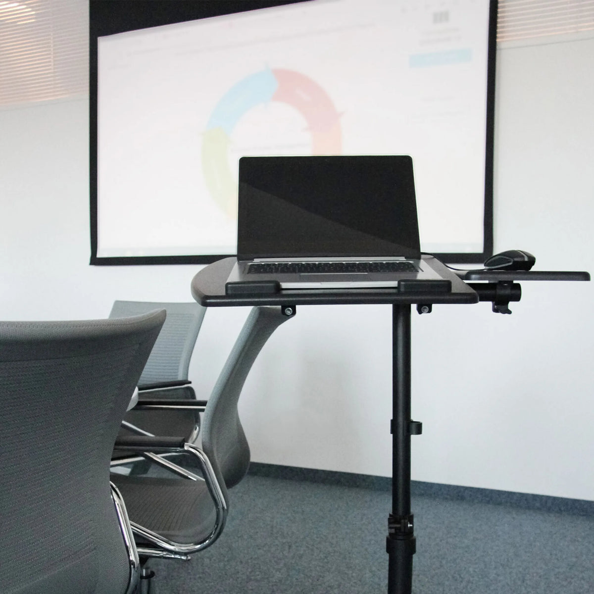 Zwart Zit- Sta bureau VM-SL met laptop- en muisplateau van hjh OFFICE