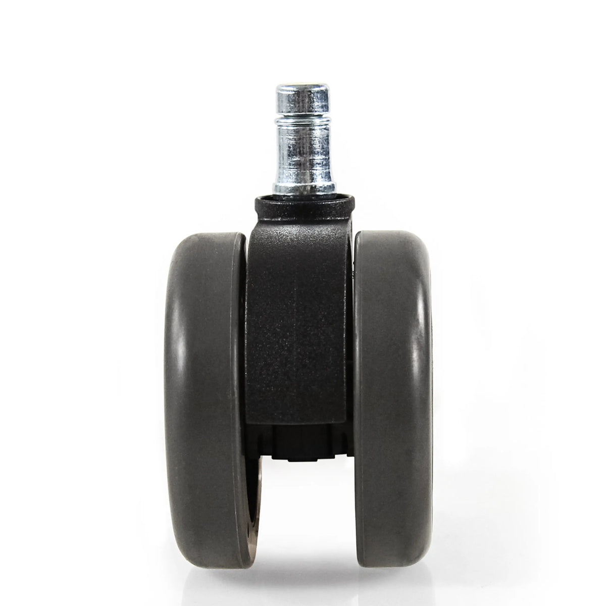 Dubbele bureaustoelwielen 5x ROLO FREE 11mm/65mm in zwart voor harde vloeren met metalen pen van hjh OFFICE