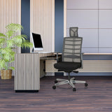 High end bureaustoel SKARIF in zwart-grijs voor een bureau in een modern kantoor van hjh OFFICE