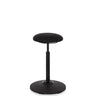 Schwarze Stehhilfe BALANCE SIT mit rundem Sitzpolster und einem stabilen Standfuß von hjh OFFICE