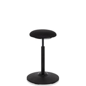 Zwarte stahulp BALANCE SIT met rond zitkussen en een stabiele voet van hjh OFFICE
