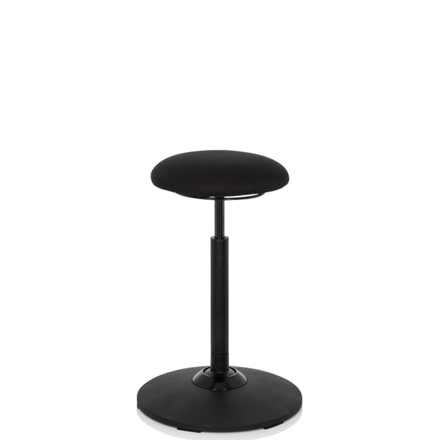 Zwarte stahulp BALANCE SIT met rond zitkussen en een stabiele voet van hjh OFFICE