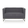 Donkergrijze lounge bank BARBADOS als tweezitter met metalen frame van hjh OFFICE