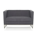 Donkergrijze lounge bank BARBADOS als tweezitter met metalen frame van hjh OFFICE