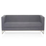 Donkergrijze lounge bank BARBADOS als driezitter met slank metalen frame van hjh OFFICE