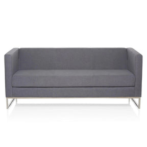 Donkergrijze lounge bank BARBADOS als driezitter met slank metalen frame van hjh OFFICE
