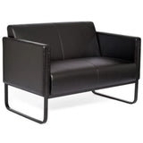 Zwarte lounge bank BALI BLACK als tweezitter met metalen frame van hjh OFFICE