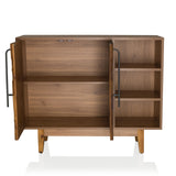 Open vak met planken van de SANTJAGO WOOD L commode in donkere houtoptiek van hjh LIVING