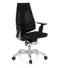 High end bureaustoel GENIDIA met zwart netbespanning en verchroomd onderstel van hjh OFFICE