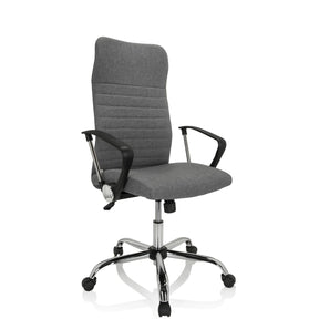 Thuisgebruik bureaustoel ARTON 40 met grijze stoffen bekleding en verchroomd onderstel van hjh OFFICE