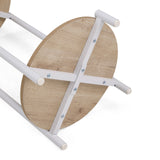 Onderzijde en frame van de Nestup 1 bijzettafel in wit en eiken van hjh LIVING