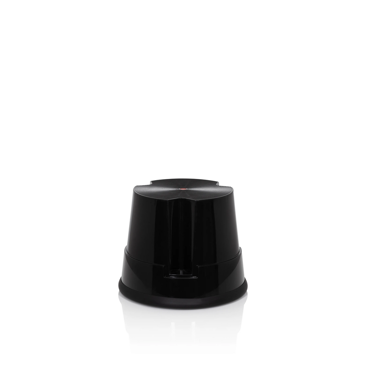 Schwarzer Tritthocker TIO-S mit rutschfester Oberfläche von hjh OFFICE – 360-Grad-Ansicht (Frontansicht 0°)