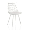Witte Outdoor stoel BEGIO S met roosterachtige rugleuning en vier slanke poten van hjh LIVING