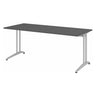 Bureau BELA 19 S in grafiet met zilverkleurig frame en een blad van 180 x 80 cm van hjh OFFICE PRO