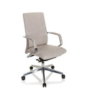 Professionele bureaustoel BESSONA met beige stoffen bekleding en glanzende aluminium armleuningen van hjh OFFICE