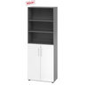 Combinatiekast BETA 9 in grafiet en wit met open vakken en twee deuren van hjh OFFICE PRO