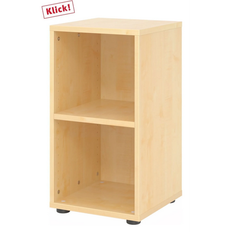 Open kast BETA 9 van licht esdoornhout met twee planken van hjh OFFICE PRO