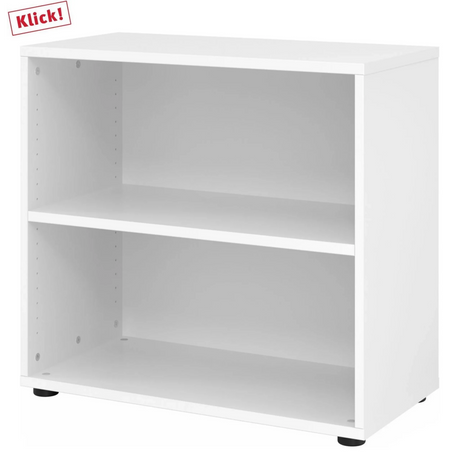 Witte plank BETA 9 met twee open opbergvakken en een breedte van 80 cm van hjh OFFICE PRO