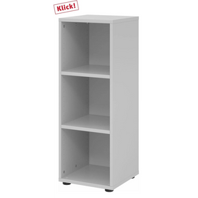 Grijze plank BETA 9 met drie open vakken van hjh OFFICE PRO