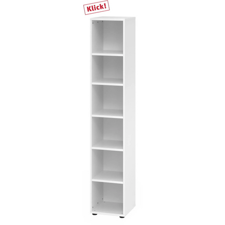 Witte kast BETA 9 met zes open vakken van hjh OFFICE PRO