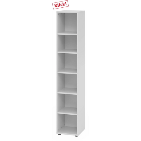 Grijze kast BETA 9 met zes open vakken van hjh OFFICE PRO
