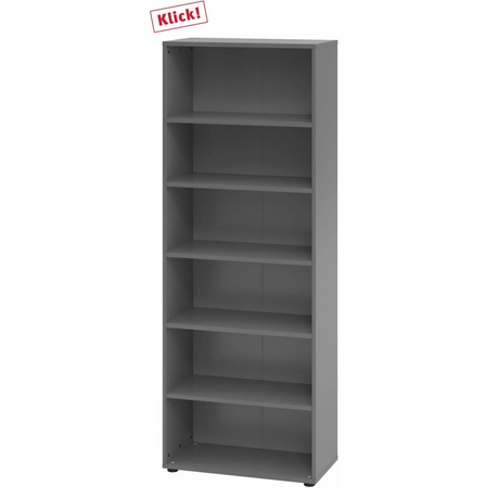 Grafietgrijs rek BETA 9 met zes open vakken van hjh OFFICE PRO