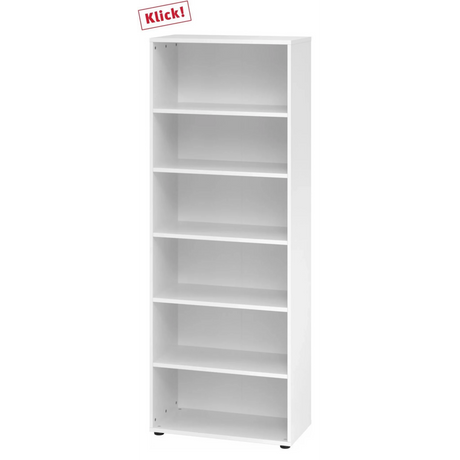 Witte kast BETA 9 met zes open vakken van hjh OFFICE PRO