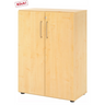 Tweedeurs archiefkast BETA 9 in esdoorn-look met zilverkleurige handgrepen van hjh OFFICE PRO