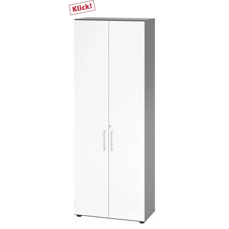 Witte archiefkast BETA 9 met twee deuren en een grafietkleurige romp van hjh OFFICE PRO