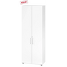 Witte kast BETA 9 met twee deuren en zilverkleurige handgrepen van hjh OFFICE PRO