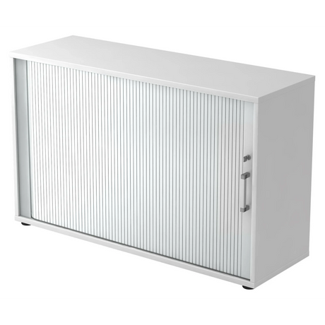 Witte rolluik kast BETA R 1732S van metaal met chromen handgreep van hjh OFFICE PRO