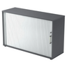 Grafietkleurige rolluikkast BETA R 1732S met chromen metalen handgreep van hjh OFFICE PRO