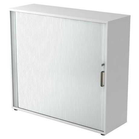 Witte rolluik kast BETA R 1733S met kunststof streepgreep van hjh OFFICE PRO