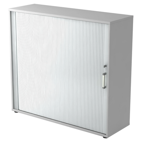 Grijze rolluikkast BETA R 1733S van metaal met chromen handgreep van hjh OFFICE PRO
