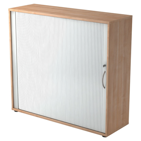 Rolluikkast BETA R 1733S in walnoot-look met wit rolluik en booghandgreep van hjh OFFICE PRO