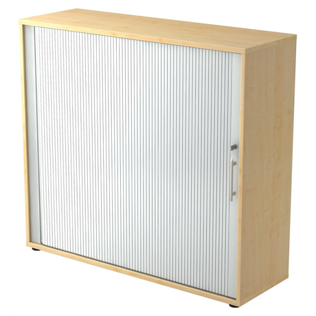 Rolluik kast BETA R 1733S in esdoornlook met wit kunststof rolluik en relinggreep van hjh OFFICE PRO