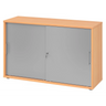Schuifdeurkast BETA S 1752S in beuken en zilver met twee metalen handgrepen van hjh OFFICE PRO