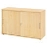 Schuifdeurenkast BETA S 1752S in esdoornhout-look met metalen grepen van hjh OFFICE PRO
